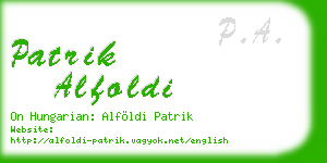 patrik alfoldi business card
