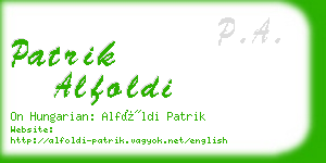 patrik alfoldi business card